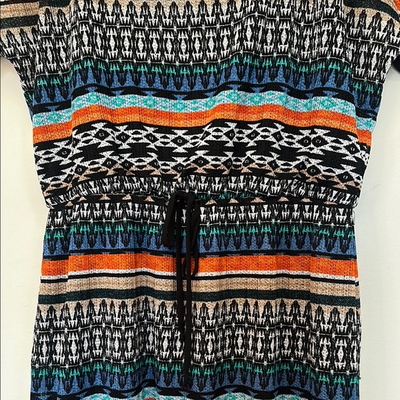 City Triangles Dress Womens Southwestern Pattern Cap Sleeve Coastal Boho Size L - Picture 5 of 6